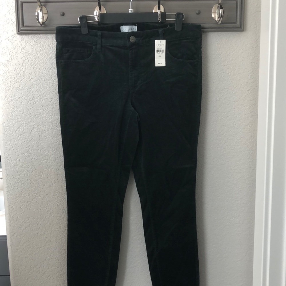 NWT LOFT Forest Green Corduroy Pants